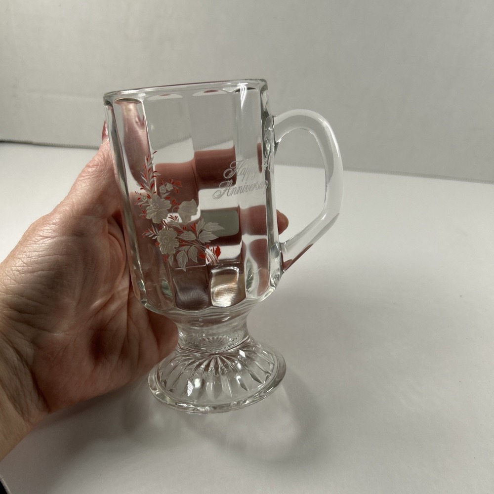 Treasured Editions Jeannette Glass Company‎ Clear 40th Anniversary Mug